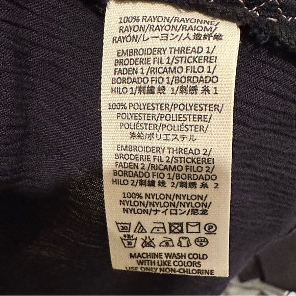 FREE PEOPLE  WIND WILLOW BOHO EMBROIDERED TUNIC MINI DRESS BLACK CORAL Size XS - Picture 10 of 11